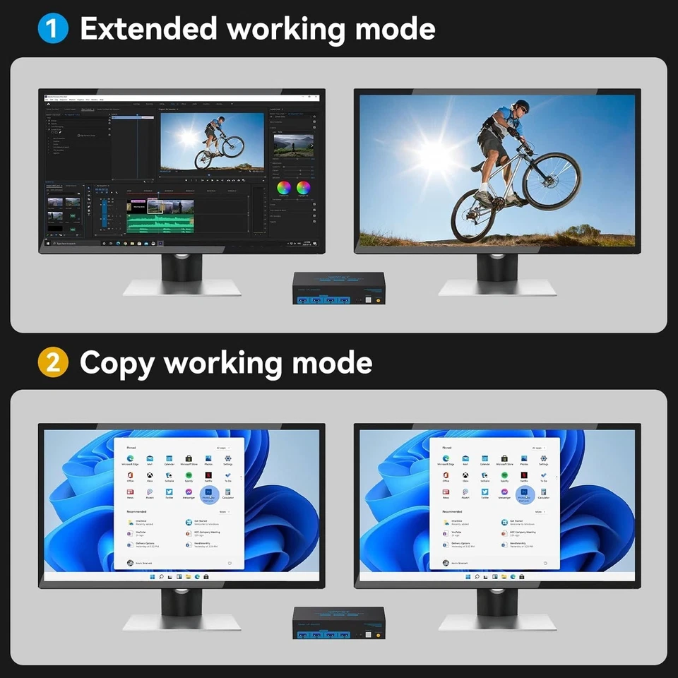 HDMI USB 3.0 KVM Switch 2 PC 2 Monitore 4K60Hz KVM-Switches für Zwei Computer - Bild 4 von 4