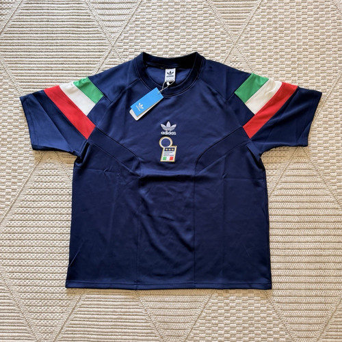 adidas Italy National Team Soccer Jersey Blue/Green/White/Red Sleeves L
