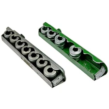 1930s Indestro Pocket Socket Sets, SAE & Metric, Green Case, USA, Pat. 2,085,340