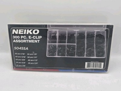 NEW Neiko 300-Piece E-Clip Assortment Set Sealed w/ Organizer Case 50455A