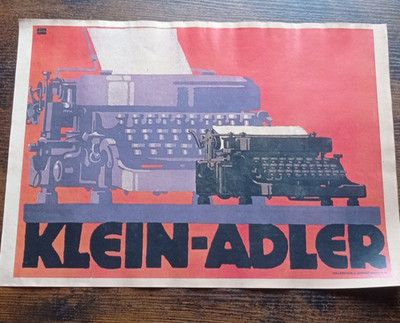 Klein Adler Schreibmaschinen altes Werbeplakat