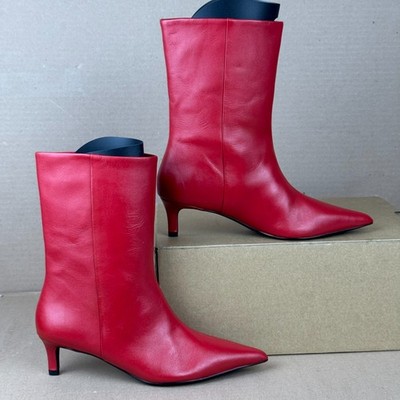 Seychelles Game Changer Women s Red Leather Pointed Toe Ankle Boots Size 6 NEW