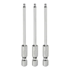 3pcs Ball End Hex Screwdriver Bit Set 2.5mm Magnetic 1/4" Hex Shank 3" Long