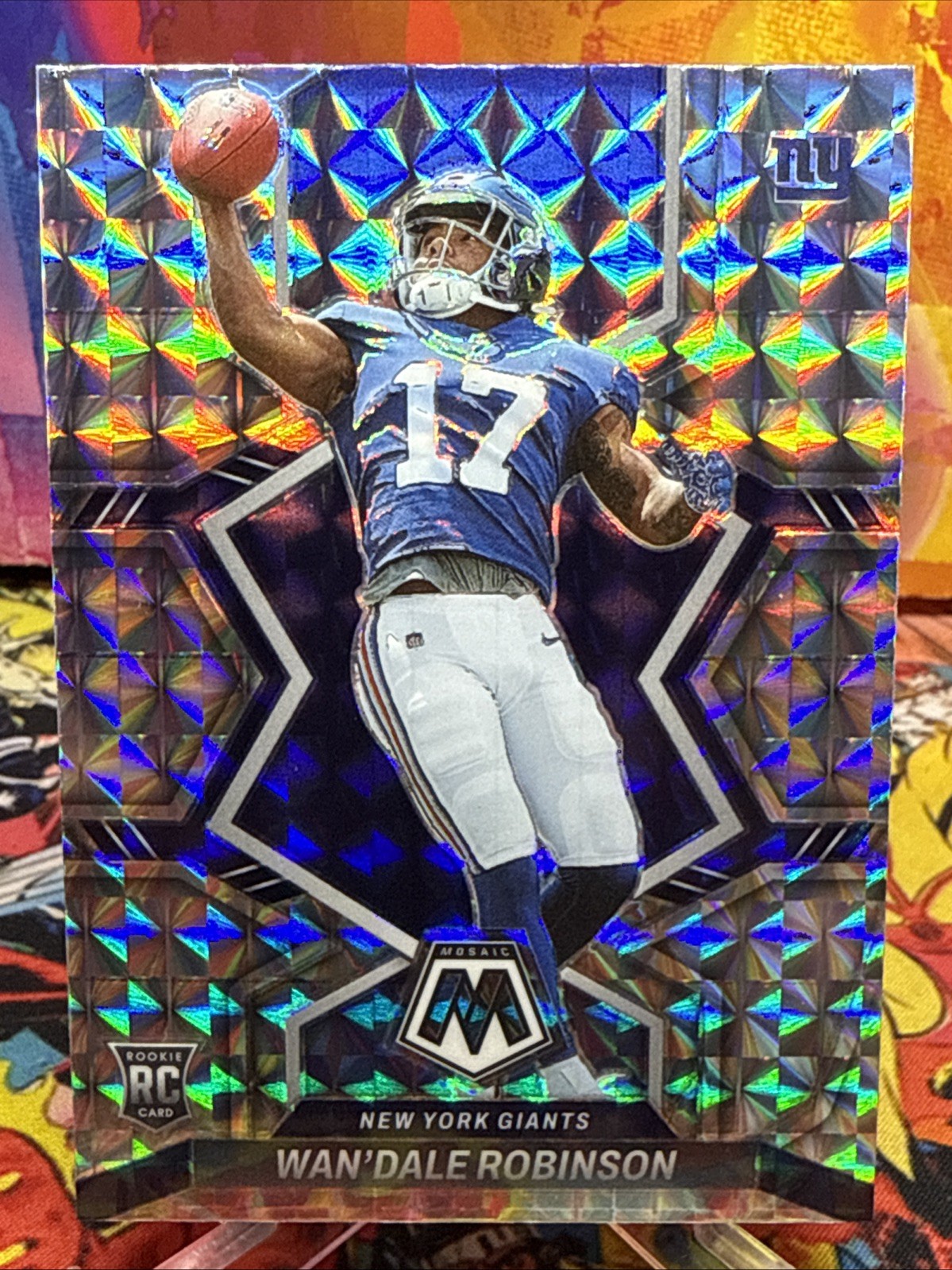 2022 Panini Mosaic Wan'Dale Robinson Rookie #330 RC Mosaic Silver Prizm Giants