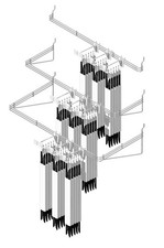 1 in. H X 22 in. W X 9 in. D Silver Metal Waterfall Peg Organizer Rack