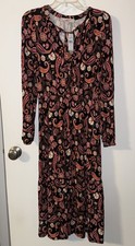 LOFT Maxi Dress Women's Small Paisley Floral Peasant Country Modest NWT