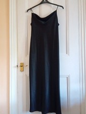 Urban Outfitters Light Before Dark Black Satin Slip Dress