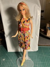 Vintage Mattel Walk Lively Barbie 1972 In HTF 1974 #7979 Tanti Pois Dress VGC