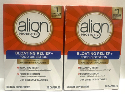 2 pack of Align Probiotic Bloating Relief+Food Digestion -28 Capsules Exp:08/26