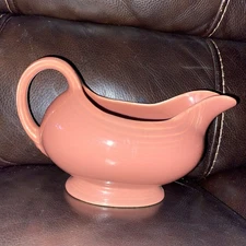 Fiestaware Fiesta Rose Pink Gravy 18.5 oz Sauceboat Retired Vintage Deco