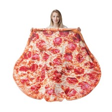 Pizza Flannel Blanket, Sofa Soft Salami Throw Blankets, Funny Food Blanket, P...