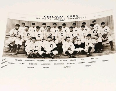 Original Rare 1908 Chicago Cubs Photo 8X10 Mascot World Series Champions 
