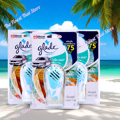 Glade Sport Car Air Freshener Odor Eliminator Ocean Escape Scent pack 3