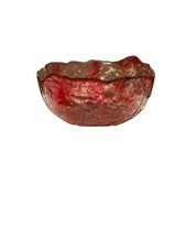 Red Swirl Textured Resin Bowl - 5 Inch