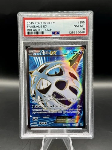PSA 8 Glalie EX Full Art 155/162 Pokemon Breakthrough 2015 ENGLISH