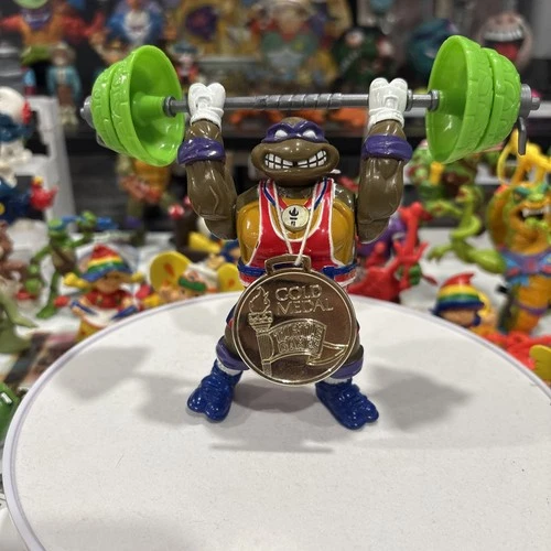TMNT 1992 Playmates Powerlifting Don Turtle Games Olympics Vintage Works
