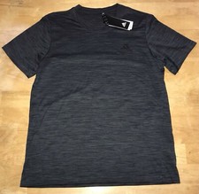 NEW Adidas Axis Tech Men's Gray Black SS Athletic Training T-Shirt Sz Medium