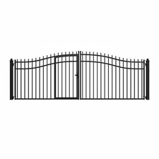ALEKO Steel Dual Swing VIENNA Style 18' Driveway with Built-In Pedestrian Gate