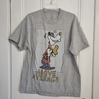 Walt Disney World Hanes Goofy Above Average Men's Large Distressed Gray Tee