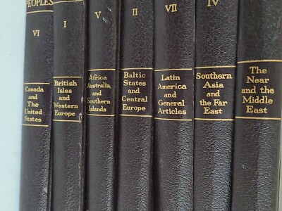 Vintage 1957 Grolier Lands and Peoples 7 Volumes Complete