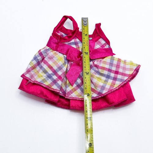 Build a Bear Smallfrys Plaid Pink Dress (Read) - Picture 6 of 7