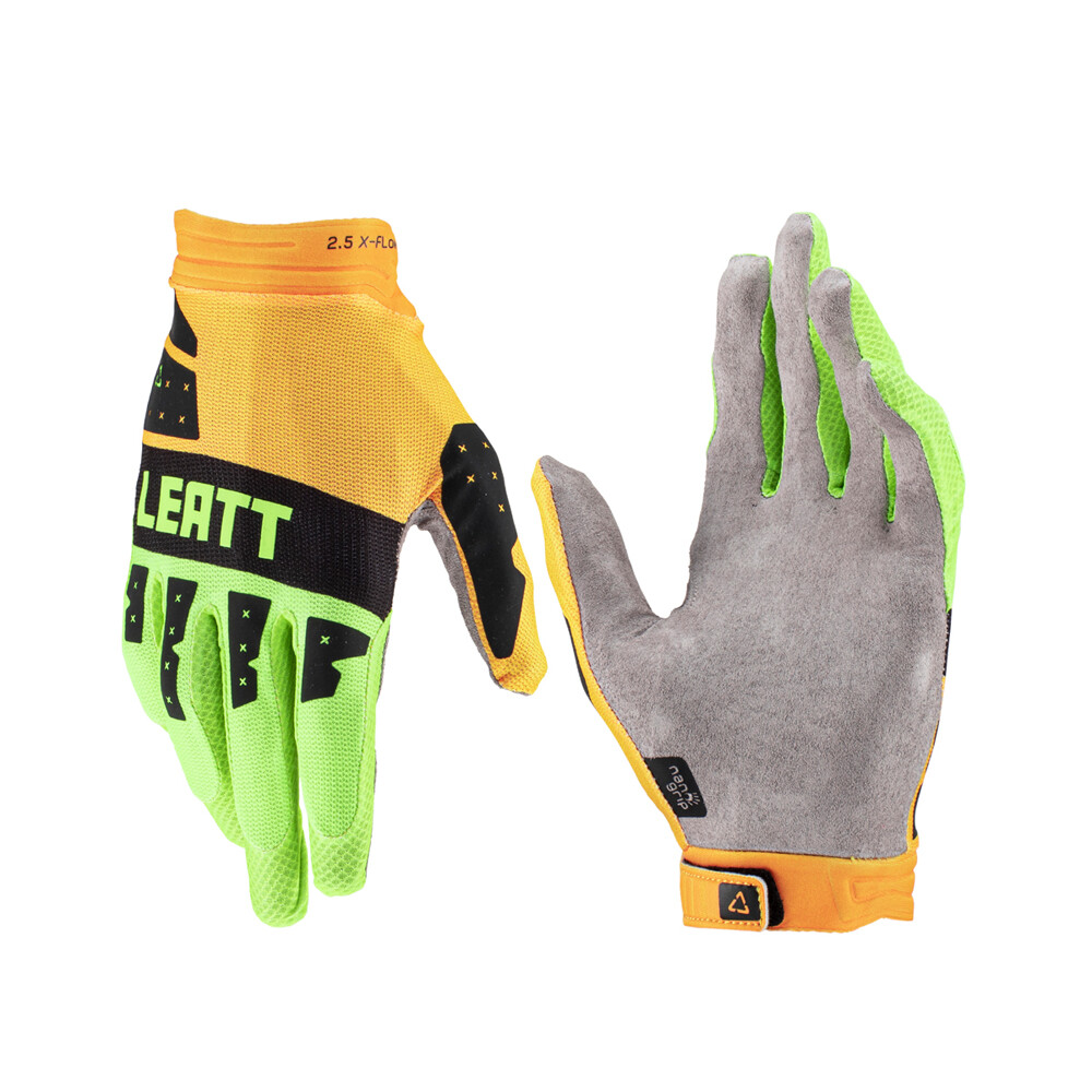 Gants moto d'été ventilés 2.5 X-Flow orange fluo avec paume NanoGrip