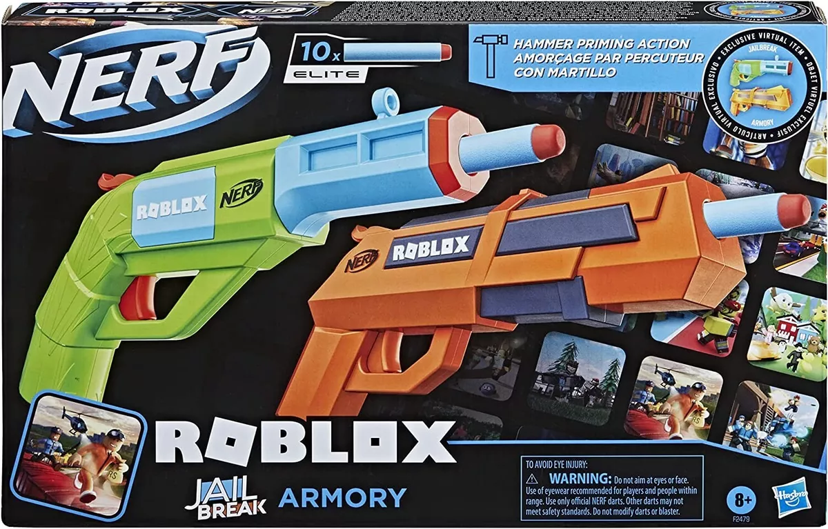 Nerf Roblox Jail Break Armory Blasters - New, 2021 Hasbro