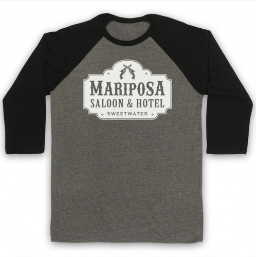 MARIPOSA SALOON UNOFFICIAL WESTWORLD WESTERN TV FILM 3/4 SLEEVE BASEBALL TEE - Picture 18 of 20
