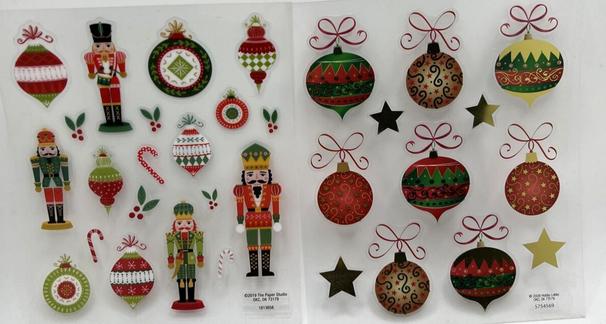Xmas Ornaments Nutcracker Stickers Cards Journals Planner Crafts Scrapbook  (298