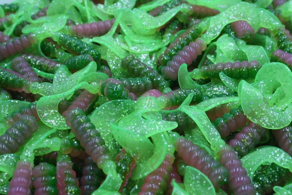 SOUTHERN PRO 2" Electric Chicken Hot Grubs Twister Tails Crappie Walleye Bass Fishing Lures