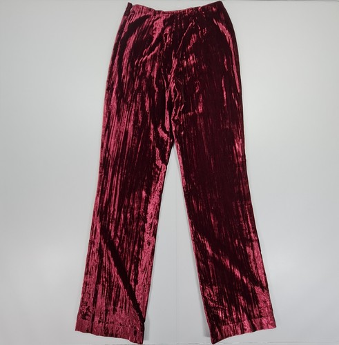 Chiara Boni Womens Trousers Burgundy Red 42 Velour Pants - Picture 10 of 10