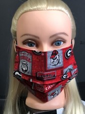 Face Mask Georgia Bulldogs Washable Reusable Handmade Adult OS New Vintage Type