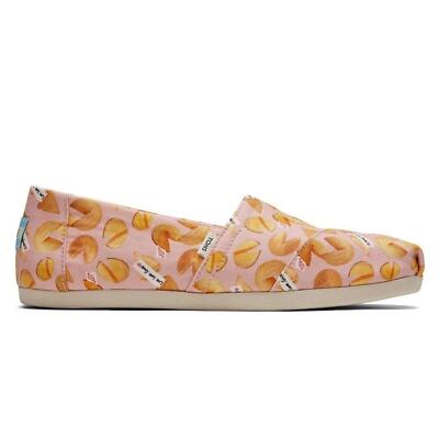 Toms Alpargata Dusty Blush Fortune Cookies Print Canvas Shoes Women s Size W 8