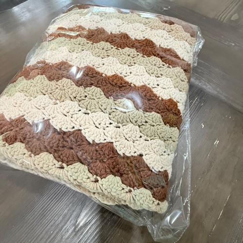Vtg. Roseanne Bar Couch Throw~Brown Beige & Moss Green 38x60” Retro/Y2k/Cottage - Picture 5 of 5