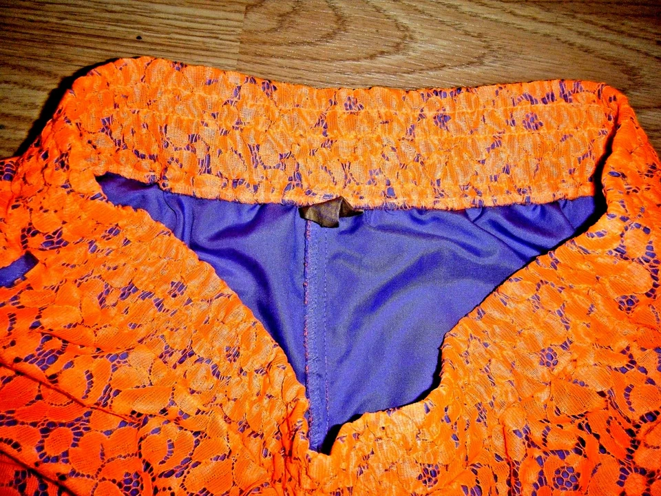 PANTALONES CORTOS FORRADOS DE ENCAJE NARANJA PRINCESA VERA WANG TALLA L NUEVOS SIN ETIQUETAS Foto 2 de 3