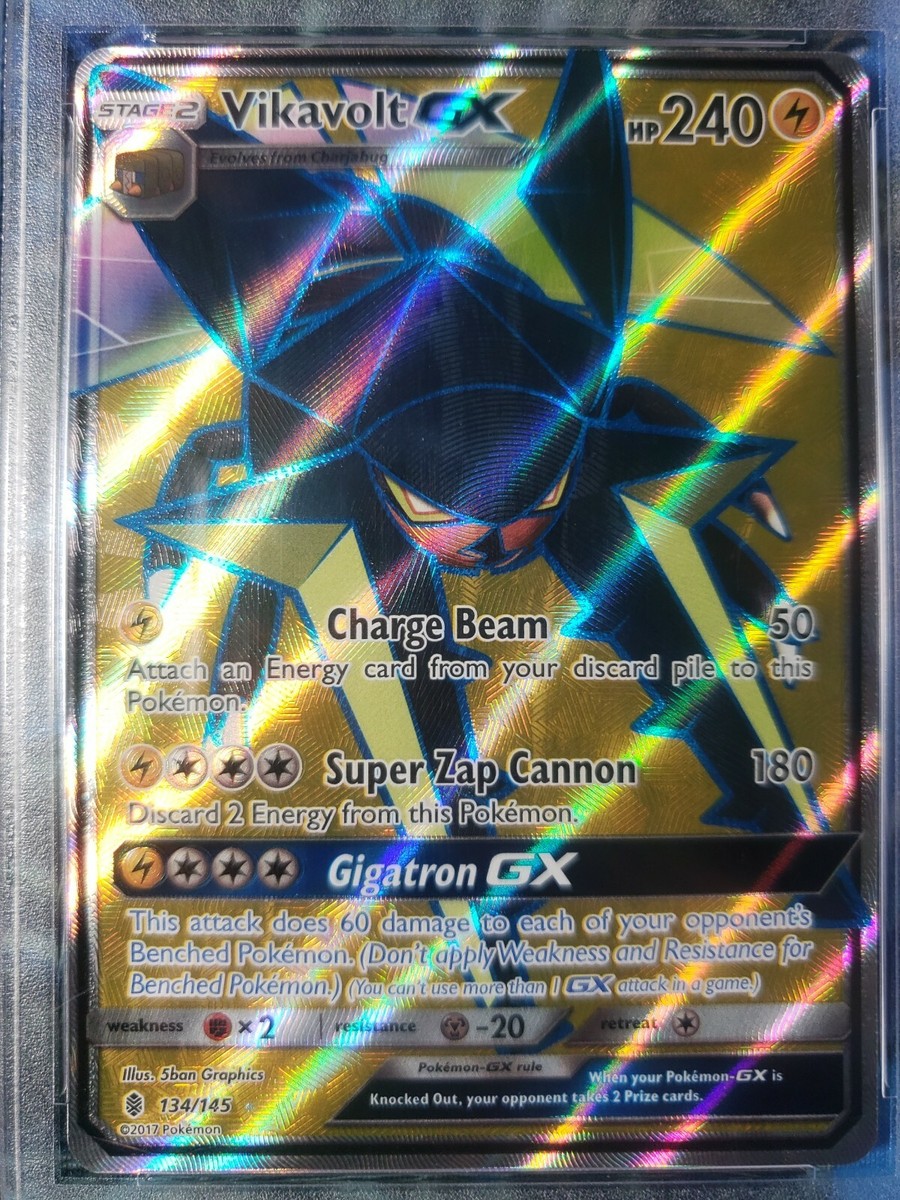 vikavolt gx pokemon card value 152/145 Guardians Rising Rainbow Secret Rare Near Mint GX is Knocked Out Vikavolt GX 045 - Holofoil