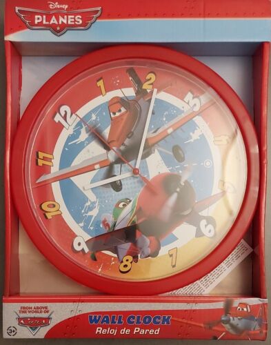 Horloge Disney voitures avions enfants horloge murale suspendue neuve - Photo 1/2