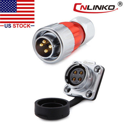 4 Pin Power Circular Connector Male Plug & Female Socket Waterproof IP67 Metal