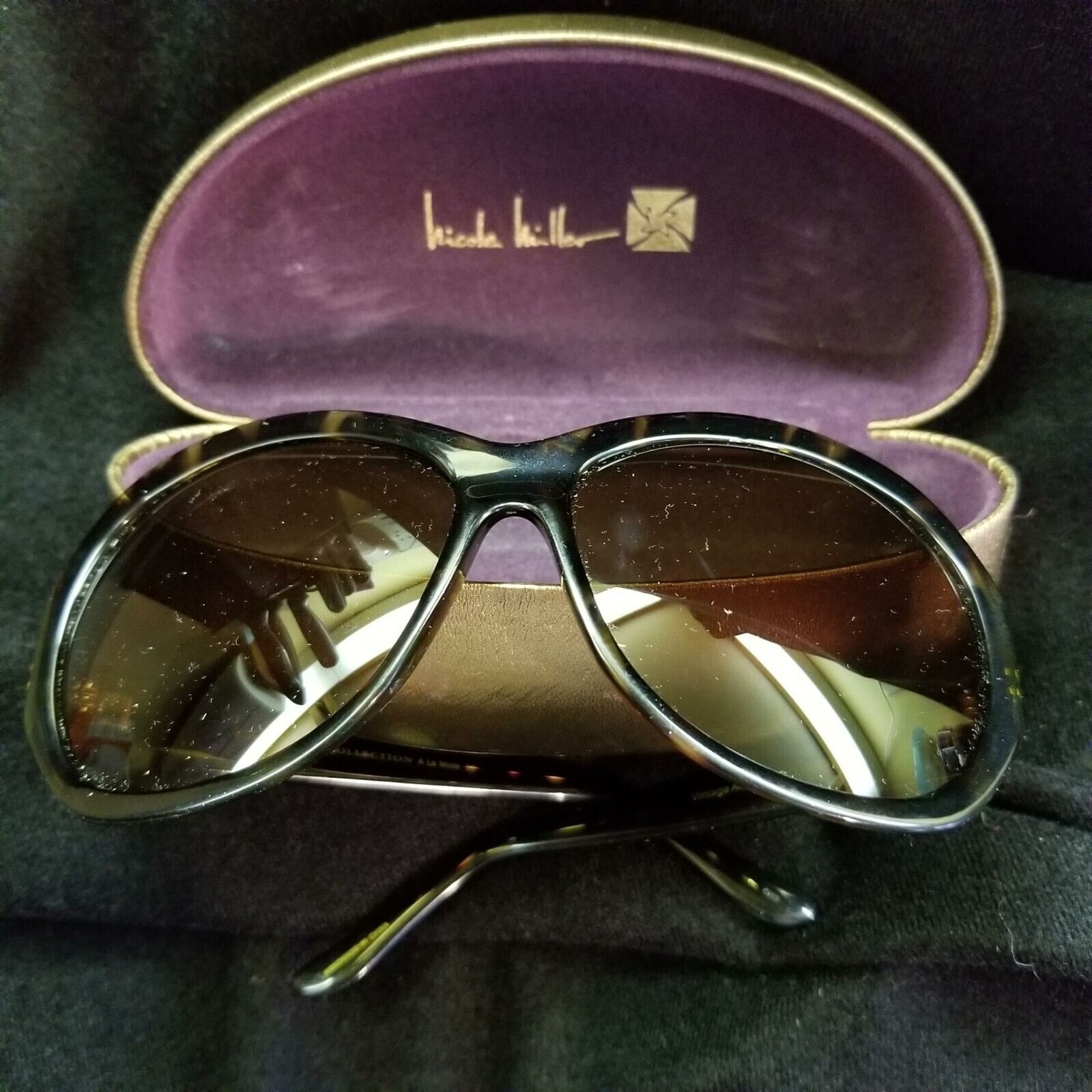 Nicole Miller Sunglasses A la Mode Black Tortoise 62 17-135mm Signature Eyewear