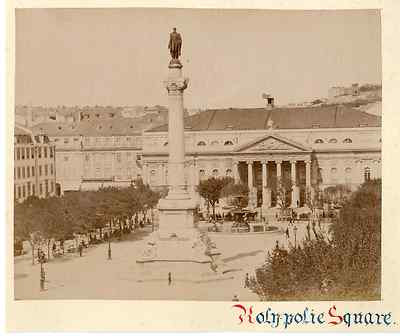 Portugal, Lisboa, Praça de D. Pedro (Roció) Vintage albumen print