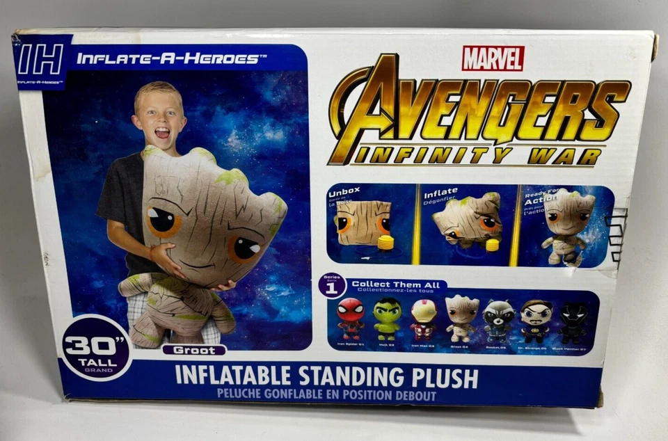 Peluche inflable Marvel Inflate-A-Heroes Avengers Infinity War 30" Groot nuevo en caja Foto 3 de 4