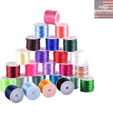 25 Colors Mixed 1.0mm Nylon Rattail Satin Cord - 575 Yards for Beading  Jewelry