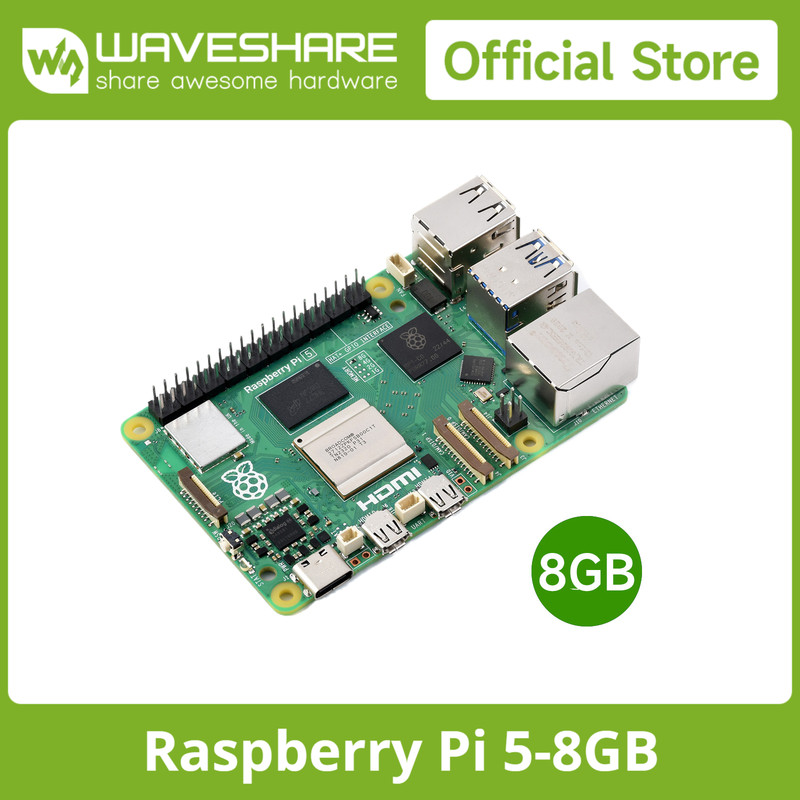 Raspberry Pi 5, Options for 2GB/4GB/8GB RAM, BCM2712 processor, 2.4GHz quad-core