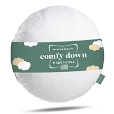 ComfyDown - FEATHER/DOWN Round Circle Pillow Insert - ALL SIZES!! Made in USA