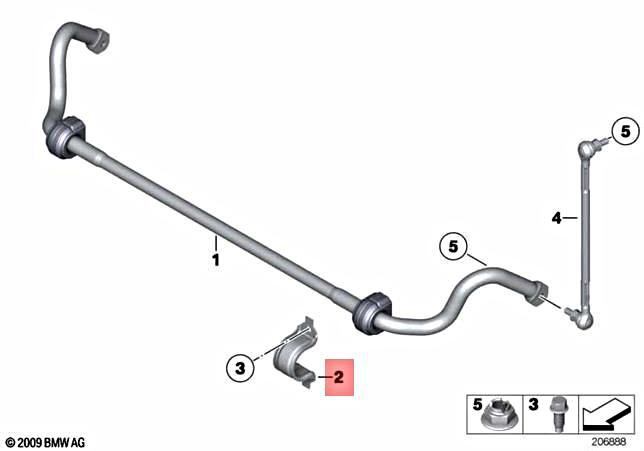 For BMW Genuine Suspension Stabilizer Bar Bracket Front 