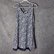 Loft Ann Taylor Dress S Bird Novelty Crisscross Strap Sleeveless Tropical Garden