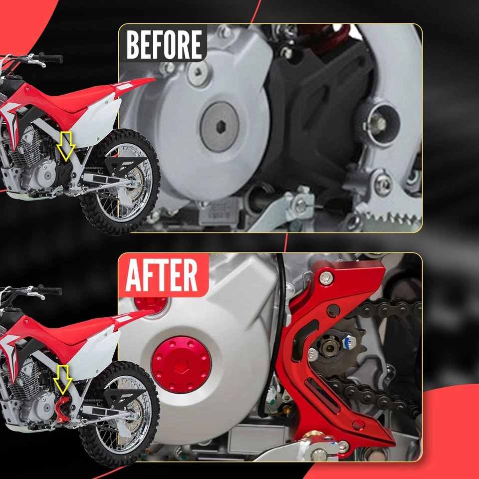 For Honda CRF125F CRF 125 2019-2025 Shift Shaft Brace & Sprocket Guard Anodized - Image 3 of 4