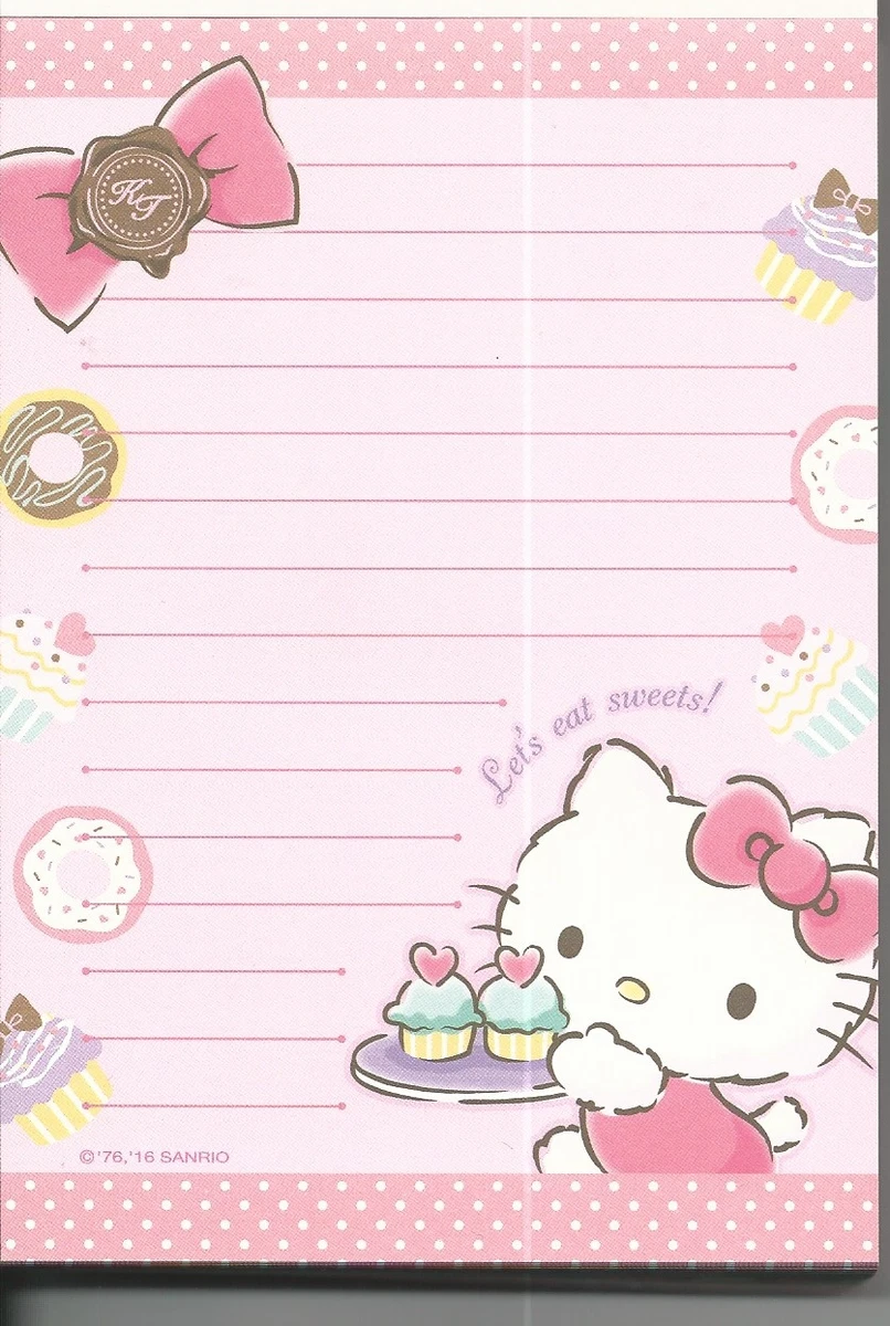 Sanrio Hello Kitty Notepad Extra Thick Pink Bear | eBay