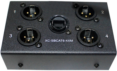 ProX XC-SBCAT6-4XM 4 Channel XLR-M CAT6 Audio/DMX Portable Snake Box NEW