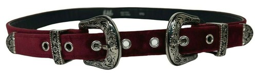 Belt Bri Bri Velvet Red Burgundy 